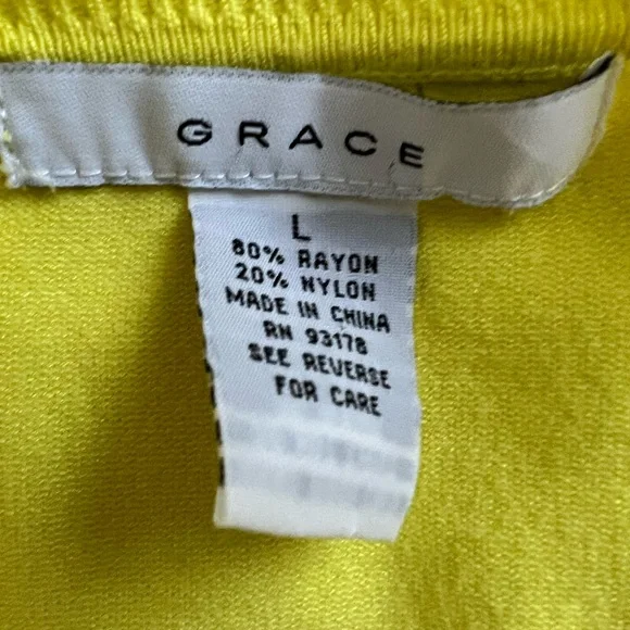 Grace Women’s Yellow Cardigan with Rhinestone buttons - Picture 3 of 6